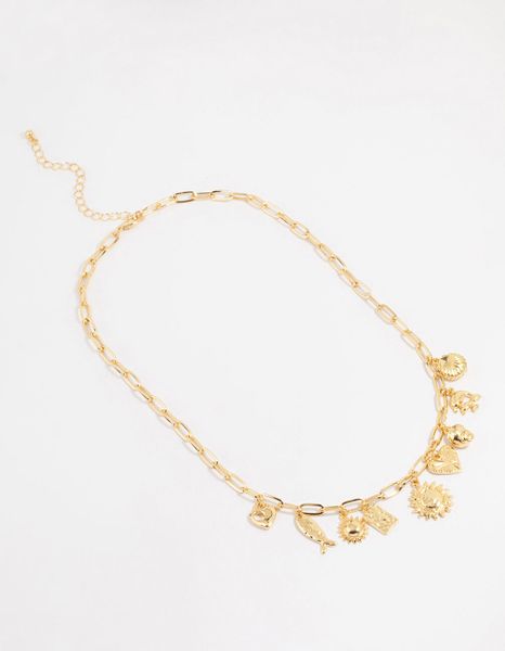 Lovisa Gold Plated Sun &amp; Shell Charm Necklace