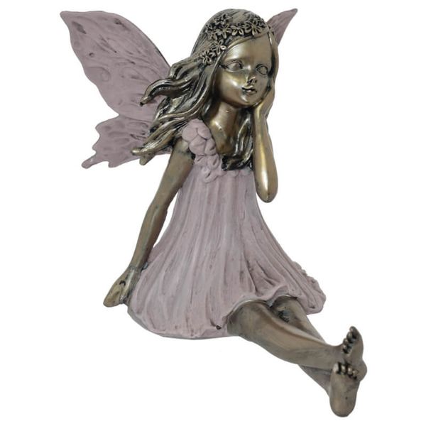 Polystone Tabletop Antique Fairy Hand-On-Cheek - OAC01U1