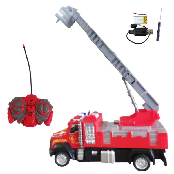 Fire Engine Toy with Remote Controller - Red