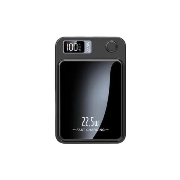 5000mAh Magnetic Wireless Power Bank - Black