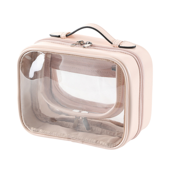 Pink 4-Compartment Travel Toiletry Bag