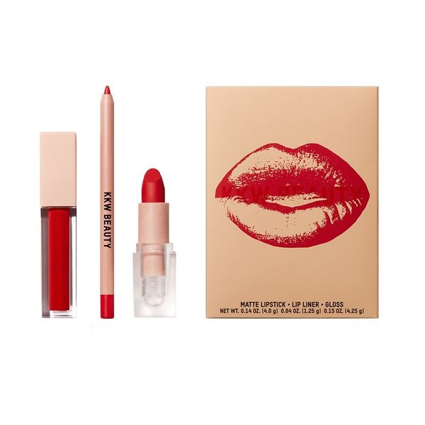 KKW Beauty - Red 3 Piece Lip Set