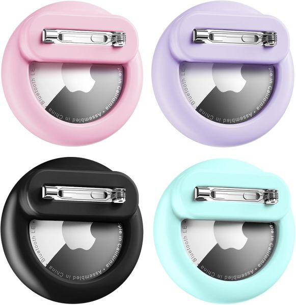 4 Pieces AirTags Holder Hidden Case With Safety Pin, GPS Tracker Case For kids