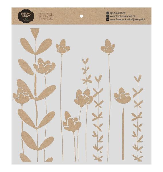 Tjhoko Paint Stencil - 30x30cm - Field Flowers 1