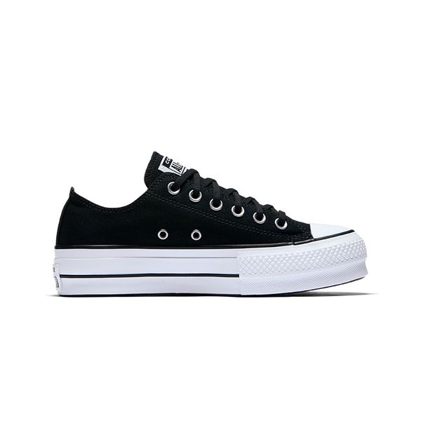 Converse - CTAS Lift OX Black/Black/White Ladies Low Top Leather Sneakers