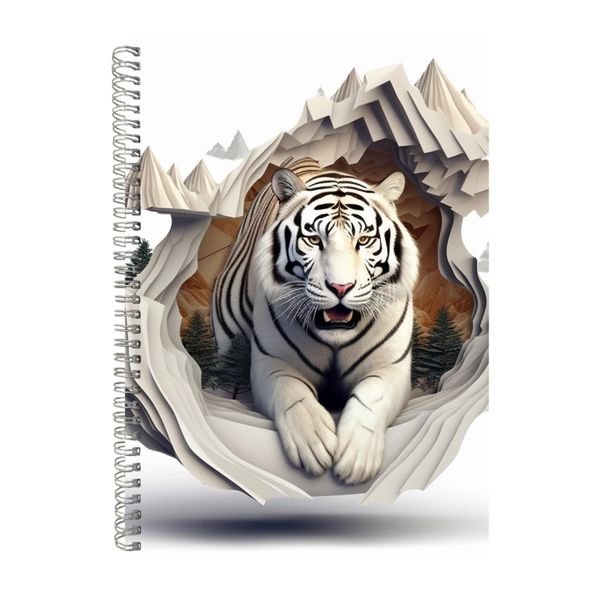 Mountains Inside Tiger Body White 2 Notebook Gift Idea A4 Notepad Pad 106