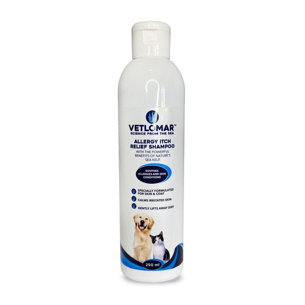 Vetlomar Allergy Itch Relief Pet Shampoo - Natural Care for Dogs &amp; Cats
