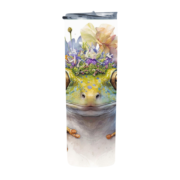 Floral Green Frog 20 Oz Straight Skinny Tumbler 210