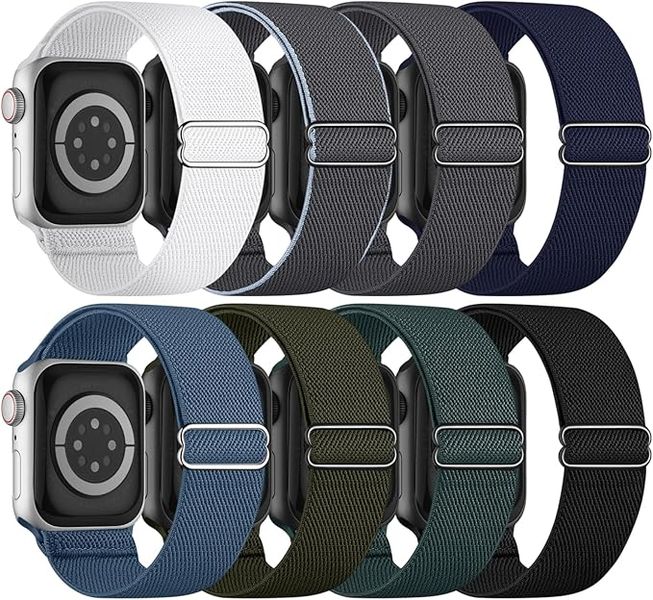 Stretchy Solo Loop Band Compatible with Apple Watch Bands 8pcs