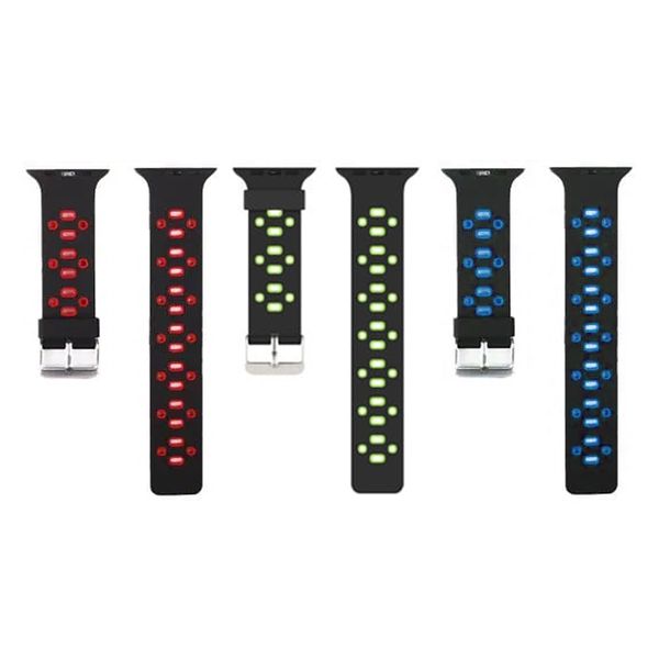 Killer Deals Sporty Silicone Strap Compatible with 42/44/45 Apple Watch- 3-Colour Combo
