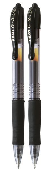 Pilot G-2 10 Gel Broad Nib Retractable Pen Pack of 2 - Black