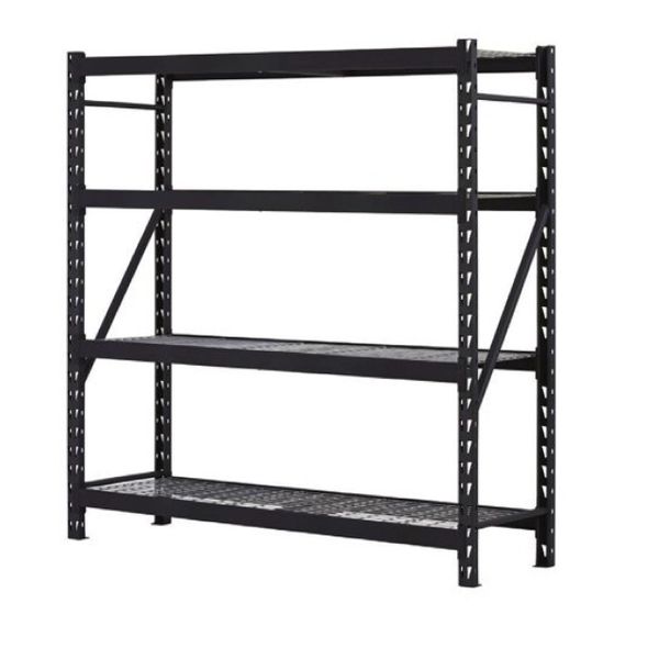 Heavy Duty Industrial Shelves Height Adjustable Warehouse Storage Stacking Racks - 200kg-Black