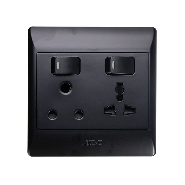 ACDC - 1x16A And 10A Multi Socket Outlet 4x4 C/W Black Cover
