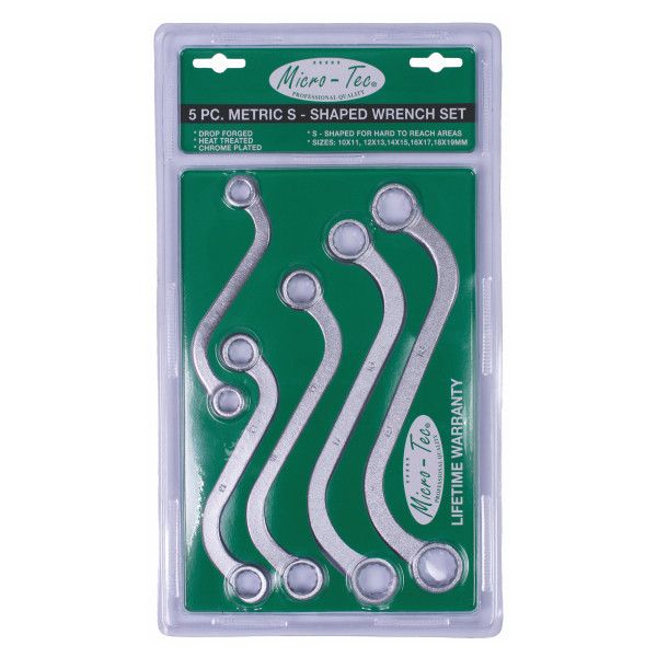 S-Shape Wrench - 10mm-19mm - 5 Piece