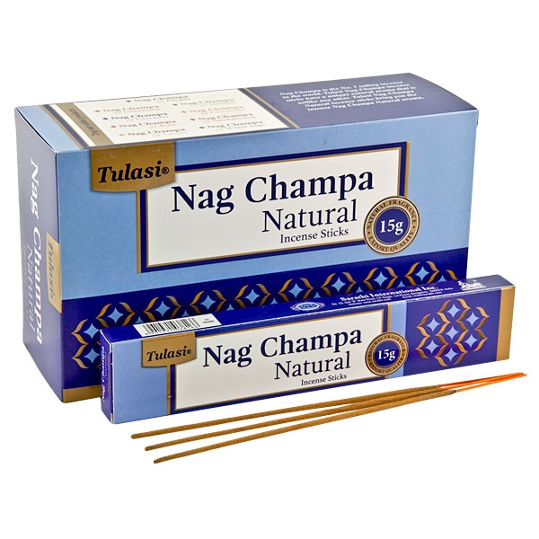 Tulasi Nag Champa Natural Incense Sticks - 12 Pack