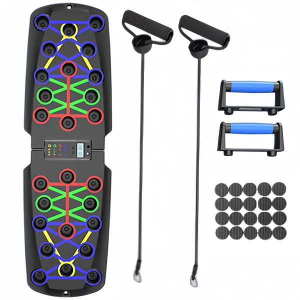 30in1 Digital Push-Up Board With Handles Resistance Bands Non-Slip Stickers