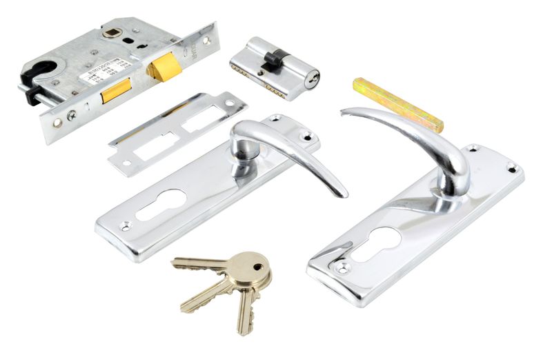 Sanlic Jaguar Lockset Cylinder Chrome Plated - complete