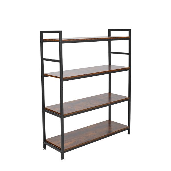 Storage Shelf with Rustic Wood &amp; Black Steel Frame