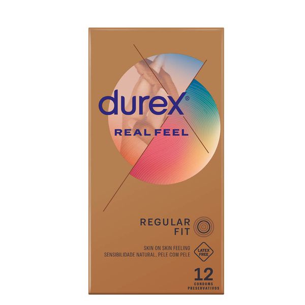 Durex 12s, Latex-Free, Lubricated Condoms, Real Feel
