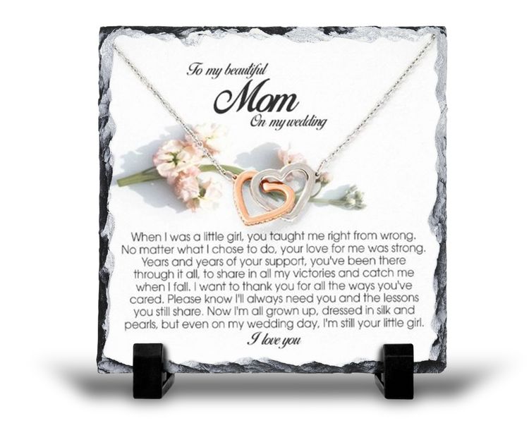 To My Beautiful Mom On My Wedding For Her Gift Rock Slate