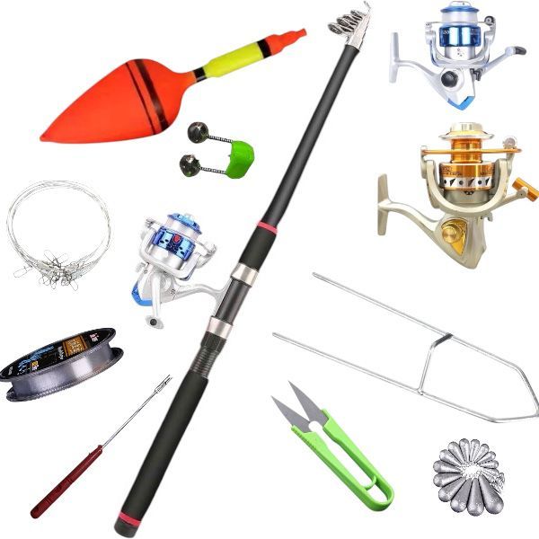 2.1M/ Carbon Fiber Telescopic Fishing Rod and Reel Combos Kit