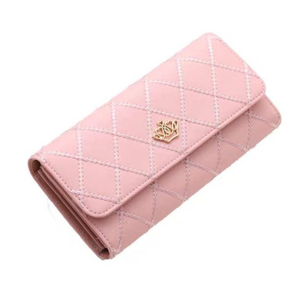 Buckle Diamond Crown Multi-Card Wallet Tri-Fold Wallet