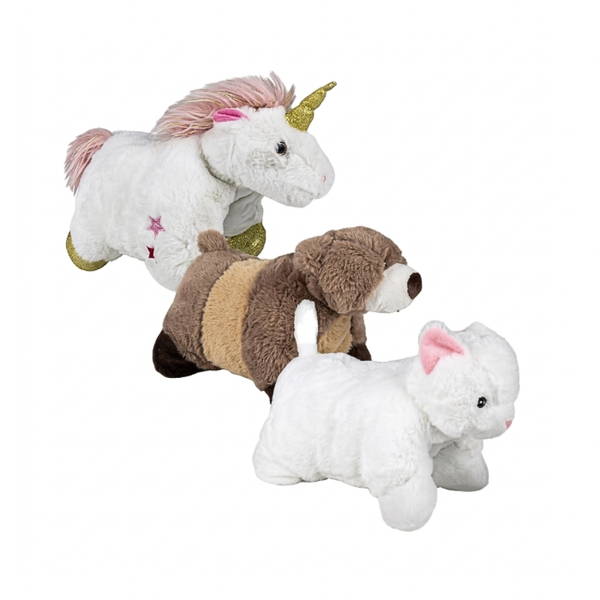 Plush Cozy Microwave Heating Pad Assorted Animal Pillow Pack 800g Set of 3