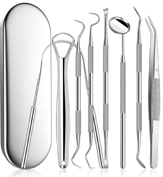 Home Dental Oral Care Tools Stainless Steel Tool Set Tooth Cleaning- 8pcs