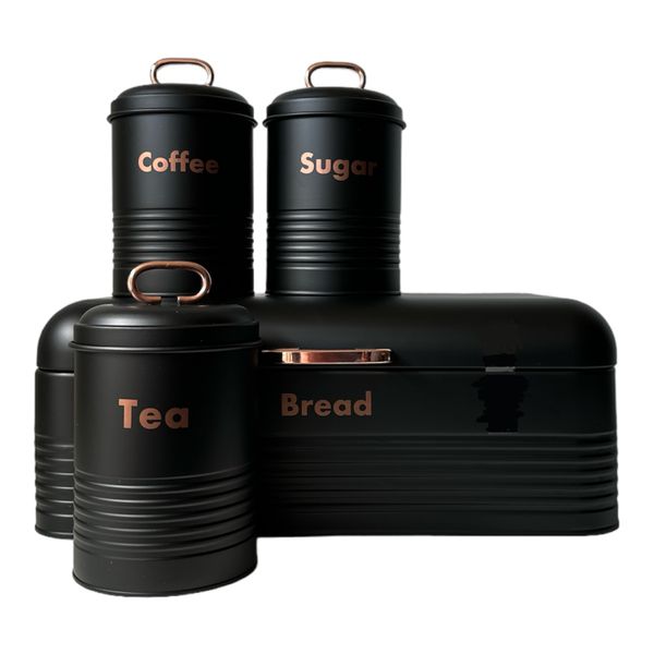 Distoplan Bread Bin with 3 Piece Canister Set-Bread Box