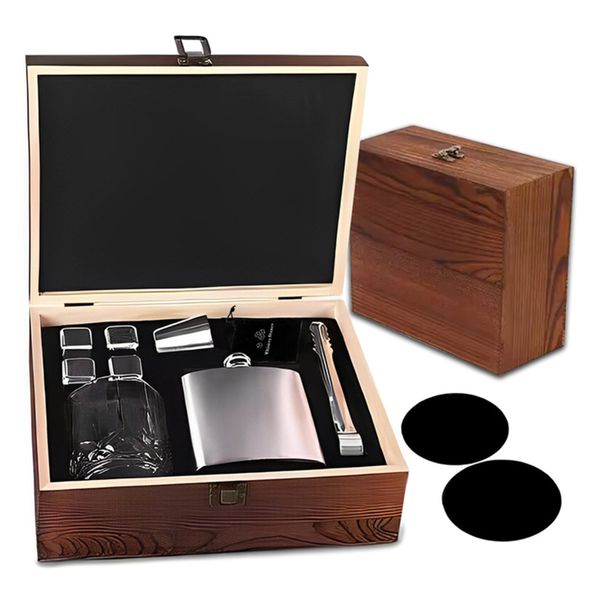 11 Piece Whiskey Decanter and Stones Gift Set for Men