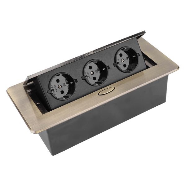Cable Management Box Bronze for Meeting Room Table Outlet