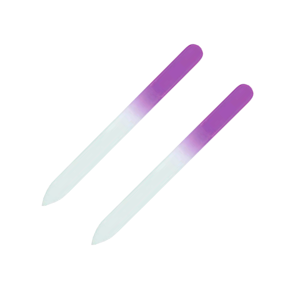 2 Pieces Double-Sided Glass Nail File - Purple Ombre