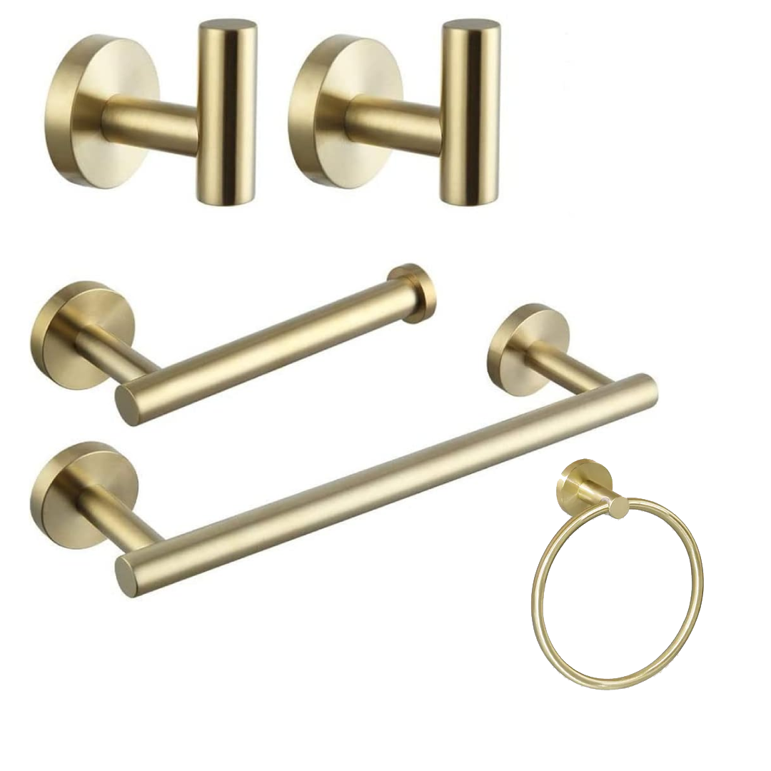TradeKite Gold Bathroom Accessories Set - Modern, Durable | Shop Today ...