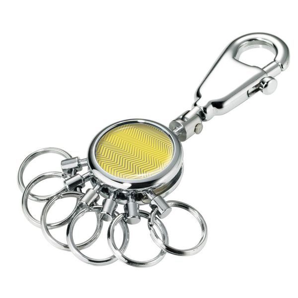 TROIKA Keyring with Carabiner Hook and 6 Easy Release Keyrings: Trend Waves