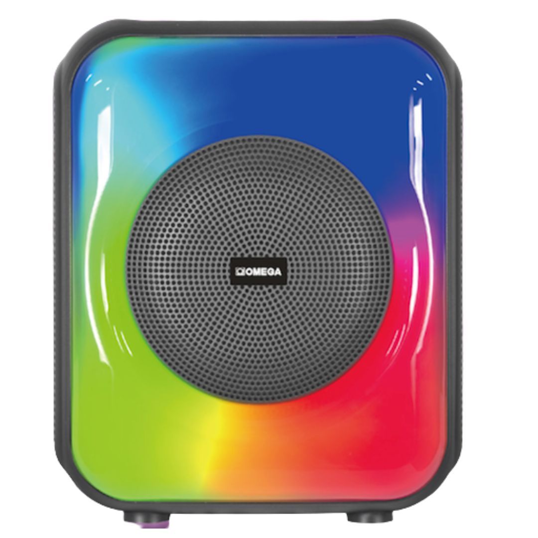Omega 8 portable karaoke speaker system bluetooth usb mic input op