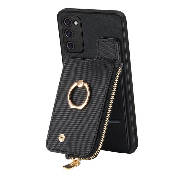 Solid Color Card Holder Ring Stand Phone Case Compatible with Galaxy A53 5G