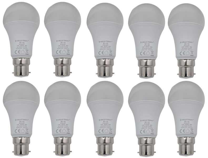 Hello Today B22 LED 12W Light Bulb Cool White - 10 Pack Cool White