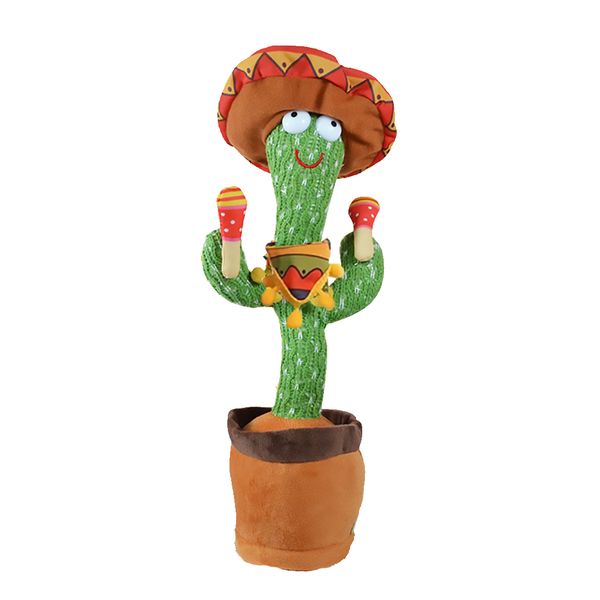 Dancing Talking Cactus Toys for Baby Singing Recording Repeating Plush Toy