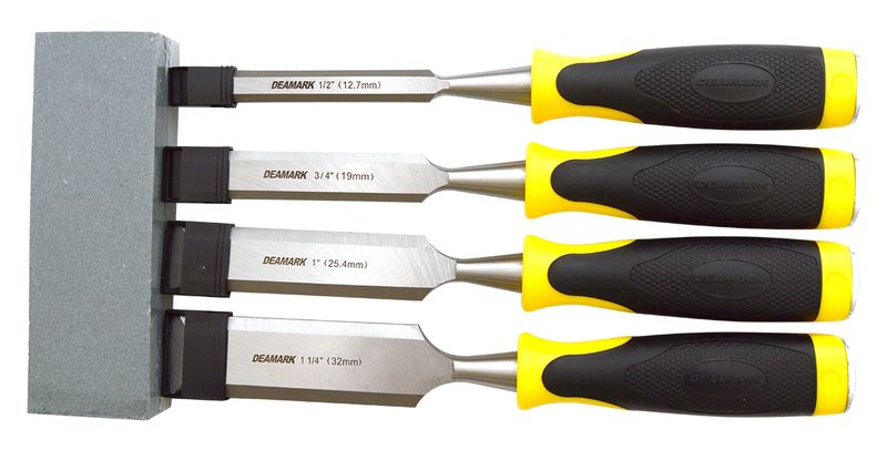 Deamark - 4 Piece Chisel Set With Sharpening Stone Sa-Chi001 - 2 Pack