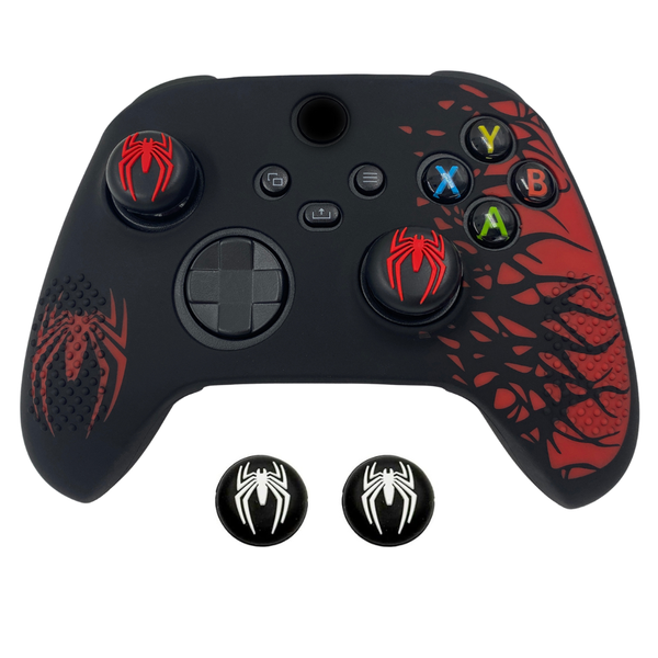 Spider Silicone Skin Compatible with Xbox Series X/S with 4 Thumb Grips