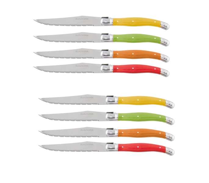 Blaumann 4 Piece Stainless Steel Table Knife Set - Colorful (Set of 2)