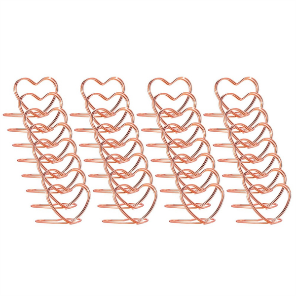 Table Number Holders 32Pcs, Mini Heart Shape Playing Cards Holders