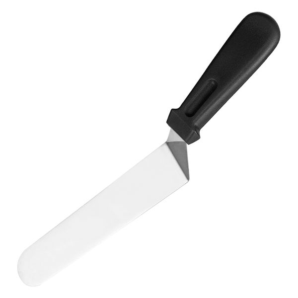 Regent Icing Spatula Angled With Pp Plastic Black Handle - 270x30x15mm