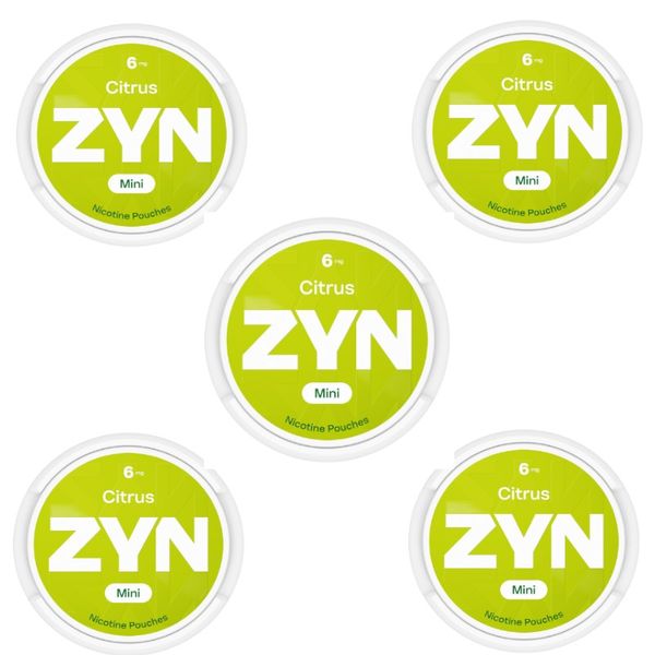 Zyn Mini Nicotine Pouches - Citrus 6mg - 5 pack (75 Pouches)