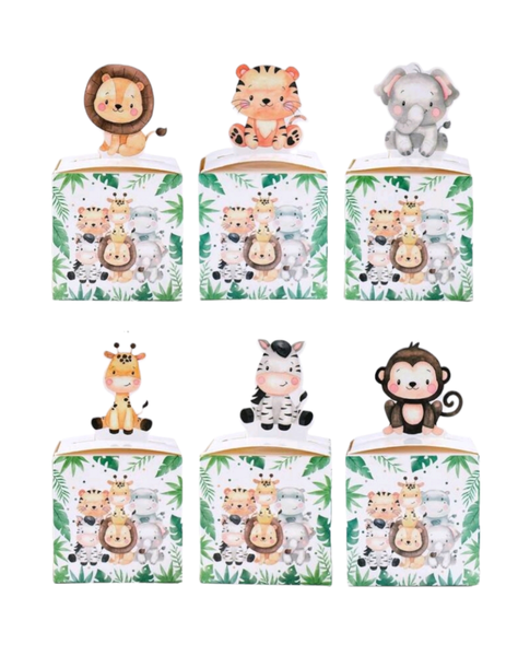 DIY Party Favor Boxes - Safari Theme - Set of 24