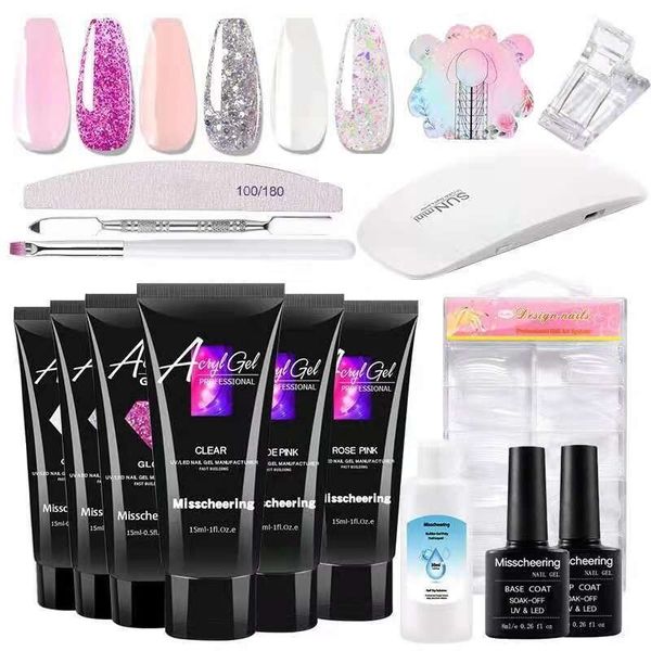 Set 1 - AcrylGel Complete Polygel Kit with Nail Lamp