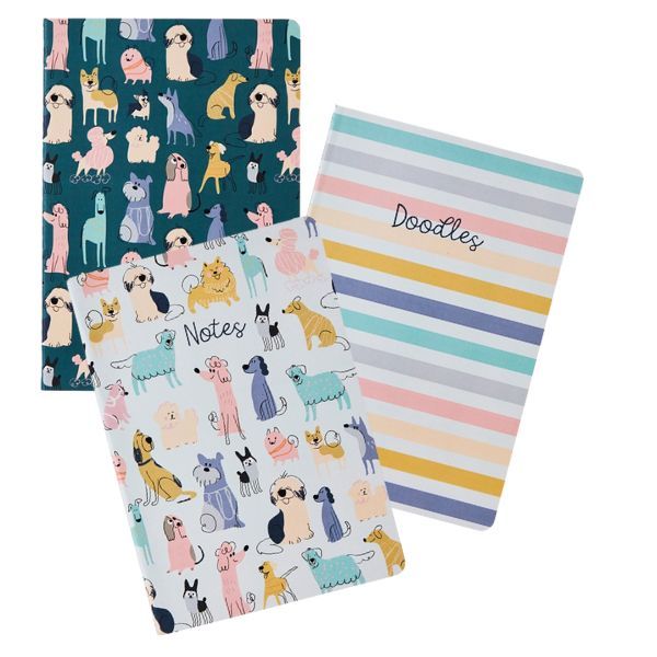 Doodley Dogs 3 Pack Notebooks A5 - Design by Violet