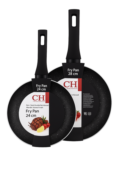 Continental Homeware Aluminium Frying Pan Set - Non-Stick 24cm &amp; 28cm