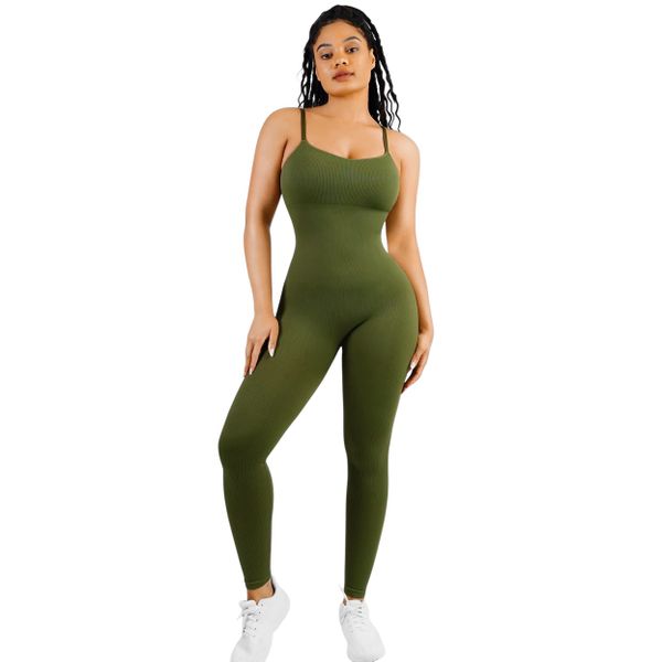 Stylish Natalia Ribbed Fitness Workout Jumpsuit