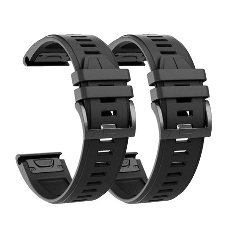 Killer Deals 26mm Silicone Strap for Garmin Fenix 5X/ 6X/ 7X- Black- 2 Pack Image